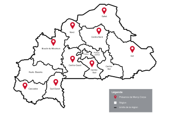 A map of burkina faso.